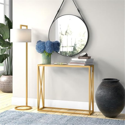 Arlo 36'' Wide Rectangular Console Table in Brass