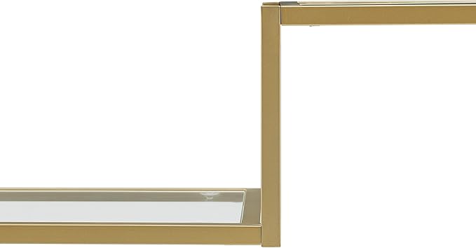 Crosley Furniture Sloane Sofa Console Table with Storage Shelves for Hall, Entryway, or Living Room, Gold