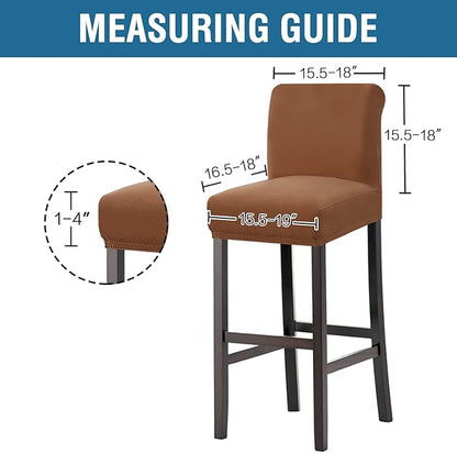 H.VERSAILTEX 100% Waterproof Bar Stool Cover Stretch Counter Stool Pub Chair Slipcover for Dining Room Removable Soft Thick Solid Fleece Fabric Bar Stool Slipcovers Set of 4, Camel