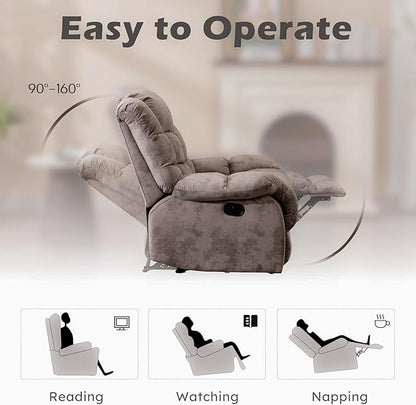 EBELLO Reclining Sofa Furniture Set, Loveseat Recliner Sofa and 3PC Bonded Manual Recliner Set for Living Room, Light Brown(Loveseat+Sofa)