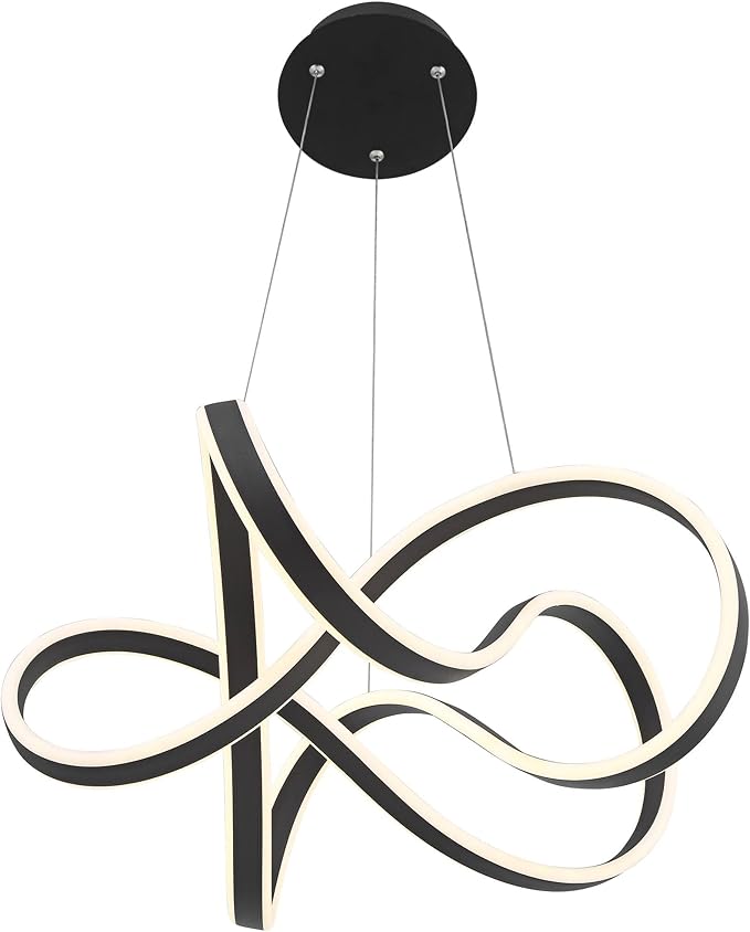 Possini Euro Design Helix Sand Black Ceiling Pendant Light 21" Wide Ultra Modern Sprial Twisted LED Light Strip Steel Metal Dining Room House Foyer Kitchen Island Entryway Home Living Room Bedroom