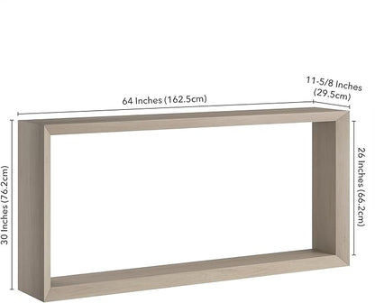 Henn&Hart 64'' Wooden Rectangular Console Table Entryway Table, Sofa Table with Wooden Shelf for Entryway, Living Room, Couch, Hallway, or Office, Alder White