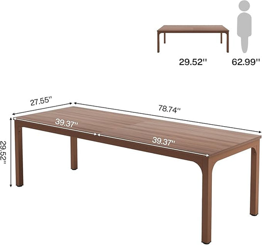 Tribesigns 78.7 Inches Extra Long Computer Desk 2 Person Desk, Double Long Desk, Workstaion for Home Office, Coffee Brown