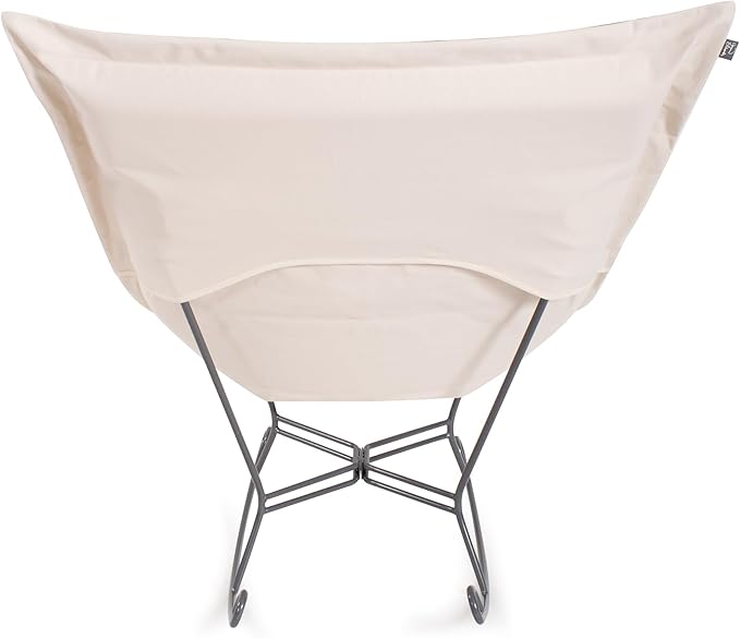 Howard Elliott Scroll Puff Rocker Seating Chair With Cover, Multipurpose Alternate Seating Butterfly Chair with Titanium Frame, Patio Furniture for Camping, Home, Indoor & Outdoor, Bella Moss