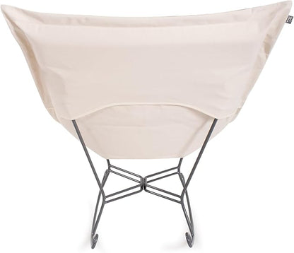 Howard Elliott Scroll Puff Rocker Seating Chair With Cover, Multipurpose Alternate Seating Butterfly Chair with Titanium Frame, Patio Furniture for Camping, Home, Indoor & Outdoor, Bella Moss