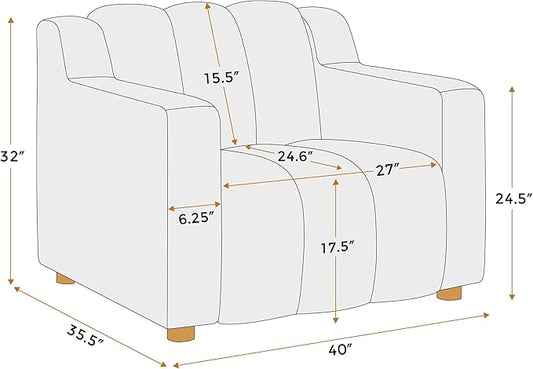 VANOMi Oversized Accent Chair, Modern Living Room Chairs, Comfy Boucle Fabric Upholstered Armchair for Bedroom, Office, Waiting Room (Beige)