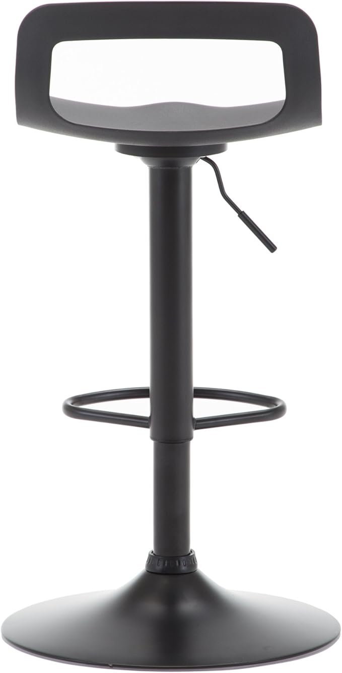 NOBPEINT NOB Contemporary Chrome Air Lift Adjustable Swivel Bar Stool (6 Pieces, Black)