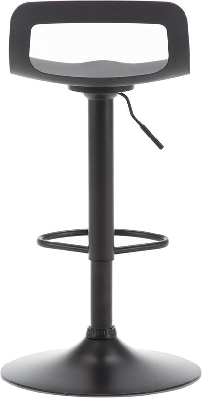 NOBPEINT NOB Contemporary Chrome Air Lift Adjustable Swivel Bar Stool (6 Pieces, Black)
