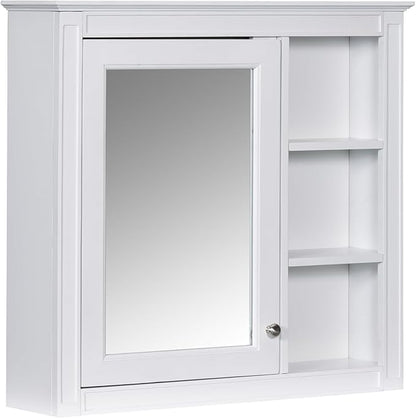 Bathroom Wall Cabinet with Mirror, 30'' x 28'' Medicine Cabinet with Mirror Door and Adjustable Shelves, Over Toilet Storage Cabinet, Wall-Mounted Bathroom Mirrors for Over Sink with Storage