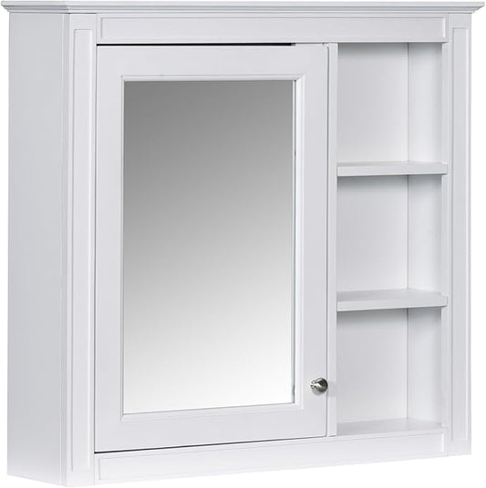 Bathroom Wall Cabinet with Mirror, 30'' x 28'' Medicine Cabinet with Mirror Door and Adjustable Shelves, Over Toilet Storage Cabinet, Wall-Mounted Bathroom Mirrors for Over Sink with Storage