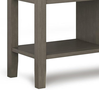 SIMPLIHOME Redmond SOLID WOOD 54 inch Wide Transitional Console Sofa Table in Farmhouse Grey for the Living room Entryway and Bedroom