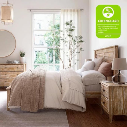 Grain Wood Furniture Greenport Solid Wood Platform Bed, Queen Size, Brushed Driftwood
