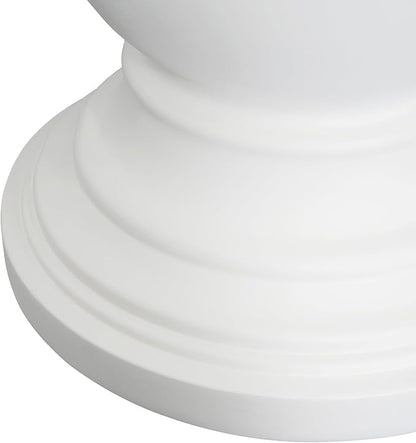 Christopher Knight Home Oriana MGO Outdoor Patio Side Table Umbrella Base, Heavy Duty Patio Umbrella Stand Outdoor Base with Hand-Turn Tightening Knob, Lounger Small Patio Coffee Table, White