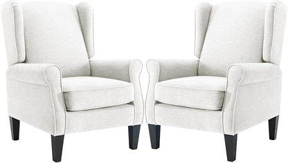 Accent Chair for Living Room Set of 2, High Back Reading Armchairs with Removable Seat Cushion, Mid-Century Single Couch in Fabric, Modern Ergonomic Wingback Chair for Bedroom,Club, Balcony