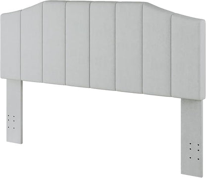 Frosted Velvet Queen Size Headboard, Upholstered Headboard Queen/Full Size Wall Mount and Bed Frame Mount, Featuring High-Density Sponge Padding Easy Assembly Comfort Style-Light Gray