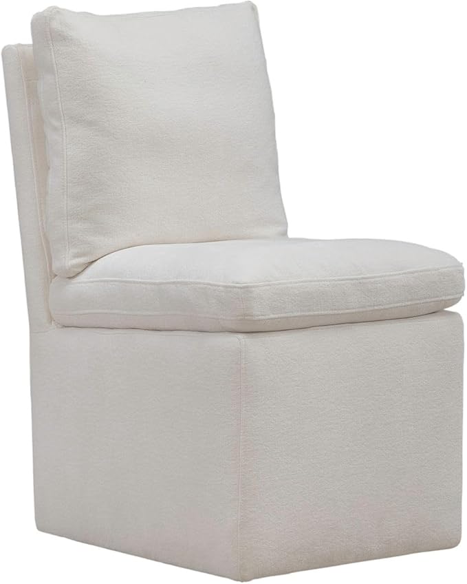 Liberty Furniture Accent Dining Chair with Castors - Squared Back - Ivory Upholstry