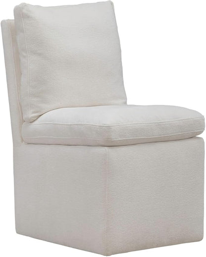 Liberty Furniture Accent Dining Chair with Castors - Squared Back - Ivory Upholstry