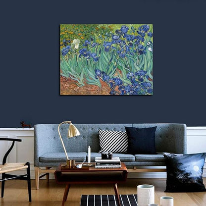 Wieco Art Irises Extra Large Modern Gallery Wrapped Floral Giclee Canvas Prints By Van Gogh Famous Flowers Oil Paintings Reproduction Artwork Pictures on Canvas Wall Art