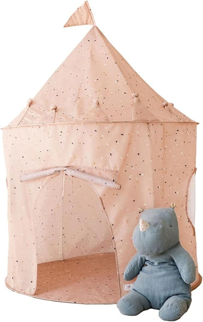3 Sprouts Kids Play Tent - Sustainable Recycled Fabric – Fun Spacious Childs Playhouse for Indoor Games for Boys & Girls - Durable Fort Pop Up House for Toddlers & Children Age 3-10 - Terrazzo Clay