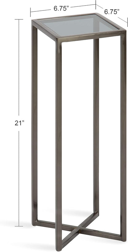 Kate and Laurel Jaspur Modern Drink Table, Gray, Decorative Glam Accent Table for Display and Storage
