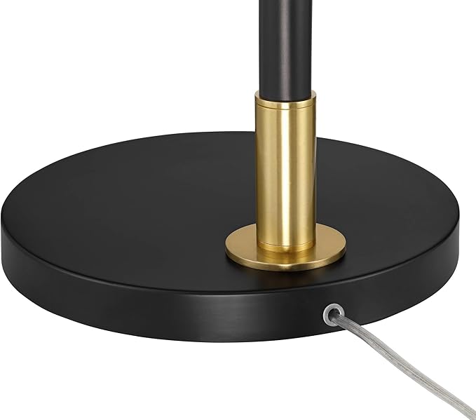Possini Euro Design Baltar Modern 68 1/2" Tall Standing Floor Lamp Curved Arc Dimmable Black Gold Metal Brass Finish Living Room Bedroom House Reading Office Home Decor Entryway Dining Dome Shade