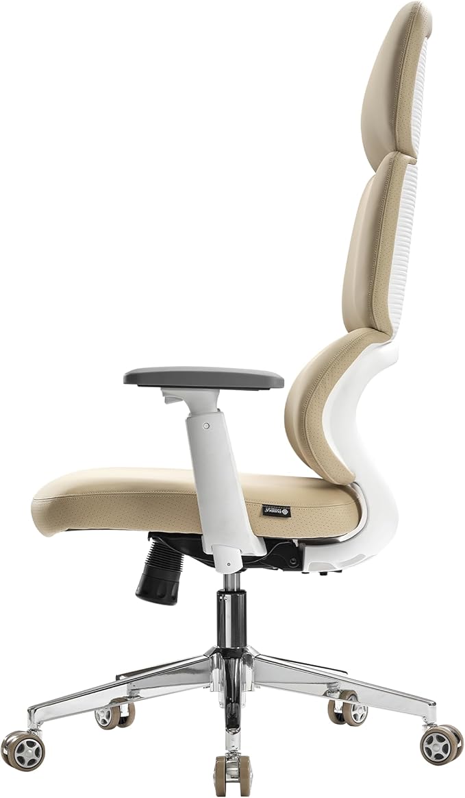 EUREKA ERGONOMIC Remi High Back Office Chair, PU Leather Office Chair with Wheels, Leather Desk Chair, Executive Office Chair Comfy for Home & Office, Beige