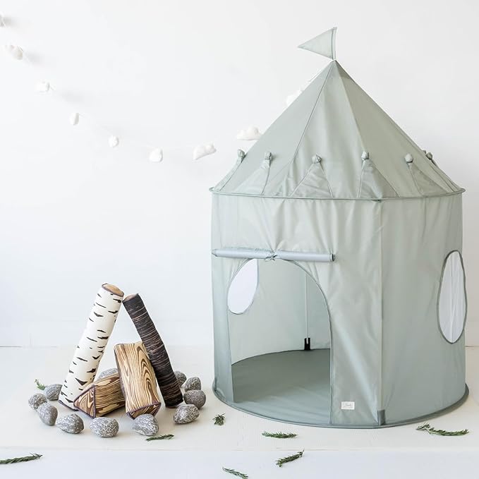 3 Sprouts Kids Play Tent - Sustainable Recycled Fabric – Fun Spacious Childs Playhouse for Indoor Games for Boys & Girls - Durable Fort Pop Up House for Toddlers & Children Age 3-10 - Green