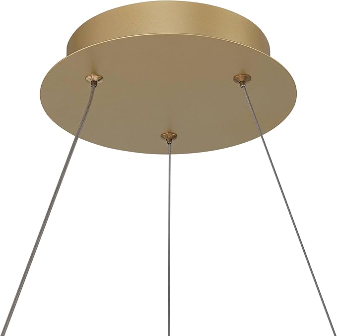 Possini Euro Design Cafferty Soft Sanded Gold Ring Pendant Lighting 23 1/2" Wide Modern Dimmable LED Fixture for Dining Room House Home Foyer Kitchen Island Entryway Bedroom Living High Ceilings