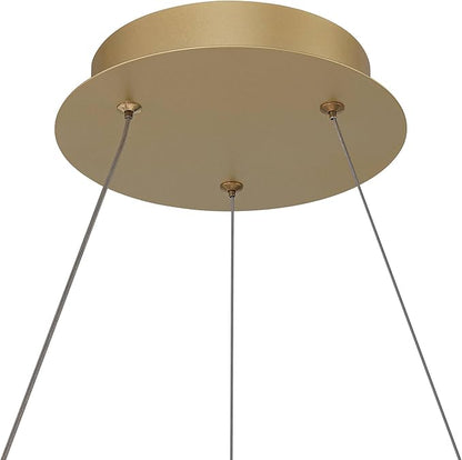 Possini Euro Design Cafferty Soft Sanded Gold Ring Pendant Lighting 23 1/2" Wide Modern Dimmable LED Fixture for Dining Room House Home Foyer Kitchen Island Entryway Bedroom Living High Ceilings
