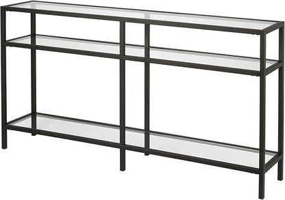 Henn&Hart 55" Wide Rectangular Console Table in Blackened Bronze, Entryway Table, Accent Table for Living Room, Hallway