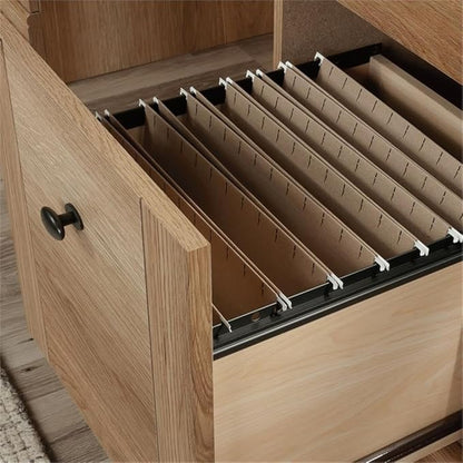 Sauder Miscellaneous Office Computer Desk with Drawers, Timber Oak Finish