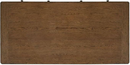 Liberty Furniture Carolina Park Jr Executive Desk with Keyboard Tray, Locking File Storage for Home Office- Amber Brown Oak Wood