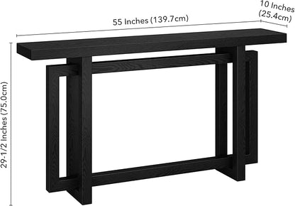Henn&Hart Breslow Console Table, 55" Wide, Black