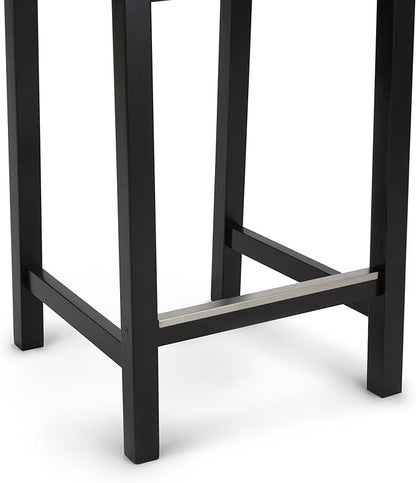 Amazon Basics Wooden Bar Stool with Backrest 24", Black, 1 Unit