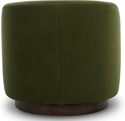 CHITA Swivel Accent Chair, FSC Certified Upholstered Velvet Barrel Chair for Living Room Set of 2, Fully Assembled, Forest Green