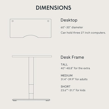 FLEXISPOT E6 MAX Bamboo 60x30 Inch Dual Motor 3-Stage Heavy Duty Standing Desk, 330lbs Weight Capacity, Height Adjustable Desk w/Cable Management & Wheels (Solid Bamboo Curved Desktop + White Frame)