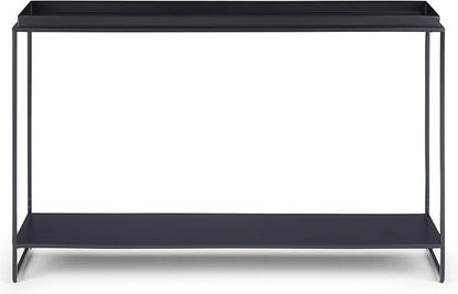 SIMPLIHOME Garner 47 inch Wide Industrial Tray Top Console Table in Black for the Living room Entryway and Bedroom