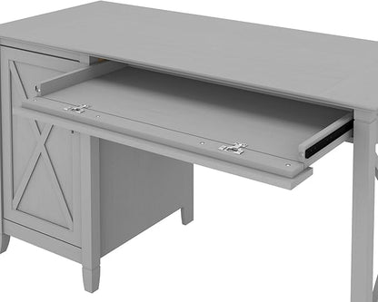 Bush Furniture Key West Computer Desk with Storage Farmhouse PC Table for Home Office in Cape Cod Gray 54W x 24D