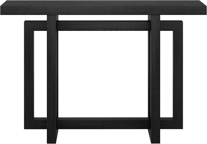 Henn&Hart 44'' Wooden Rectangular Console Table Entryway Table, Sofa Table for Entryway, Living Room, Couch, Hallway, or Office, Black Grain