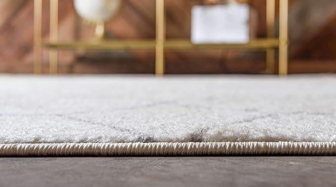 Unique Loom Trellis Frieze Collection Area Rug - Geometric (7' 1" x 10', Ivory/ Gray)