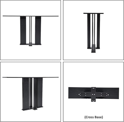 HEAH-YO 51" Console Table, Rustic Wood Entryway Table, T-Shape Narrow Sofa Tables Behind Couch for Hallway, Entrance, Foyer, Living Room, Black