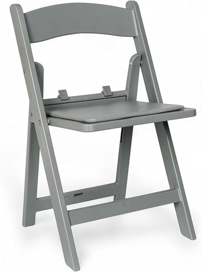 Flash Furniture Hercules Kids Gray Resin Folding Chair with Gray Vinyl Padded Seat