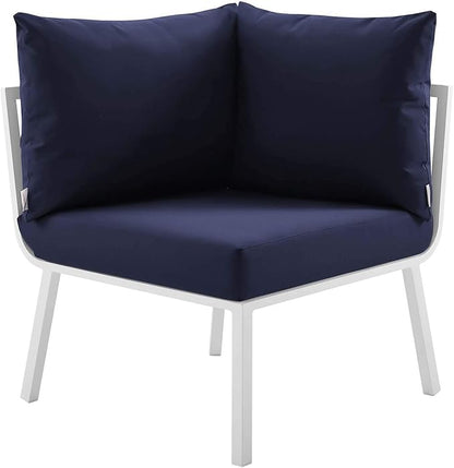 Modway Riverside Outdoor Furniture, 2-Piece Set, White Navy