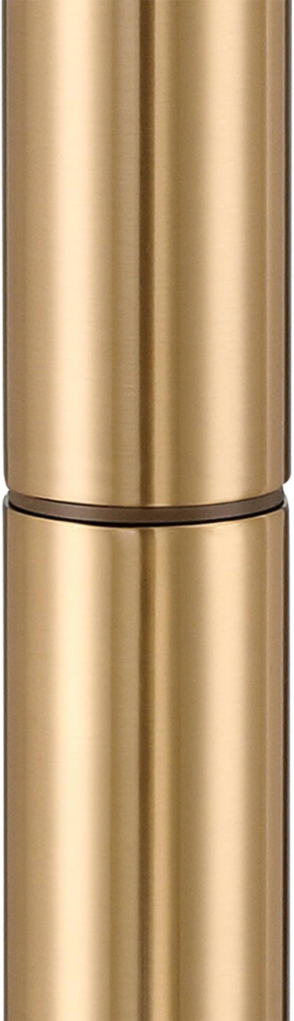 Possini Euro Design Boulevard Modern Glam Luxury 64 1/2" Tall Standing Floor Lamp Column Warm Gold Metal Living Room Bedroom House Reading Office Home Decor Entryway Dining Indoor White Drum Shade