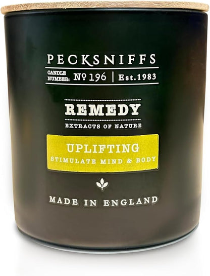 Pecksniff's Remedy Uplifting Candle - 3 Wick, 515g, 18.16 oz, Long-Lasting Relaxing Ambiance - with Earthy & Fresh Green Fragrance for Home Comfort