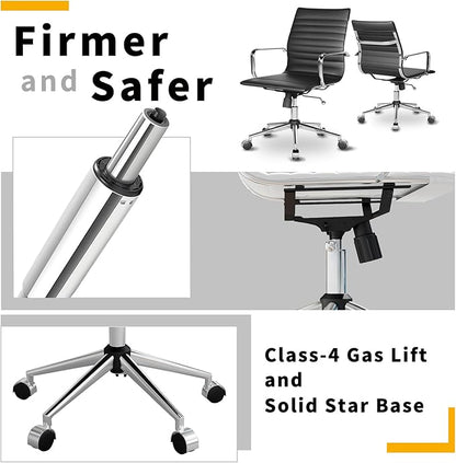 Chair, Desk Computer Chair ，with Armrests ，Ergonomic Office Chair for Home and Office, 17.32 x 22.83 x 35.43 inches, Multiple Colors (Black)