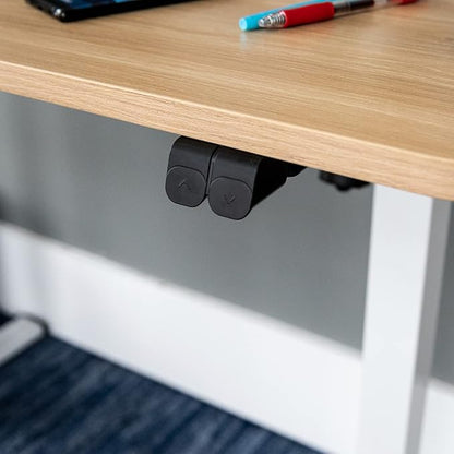 Stand Up Desk Store Electric Compact Standing Desk (Charcoal Frame/Natural Oak Top, 48” Wide)