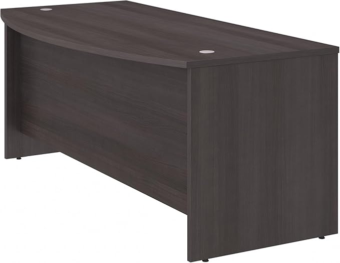 Bush Business Furniture Studio C 72W x 36D Bow Front Desk in Storm Gray, Computer Table for Home or Professional Office
