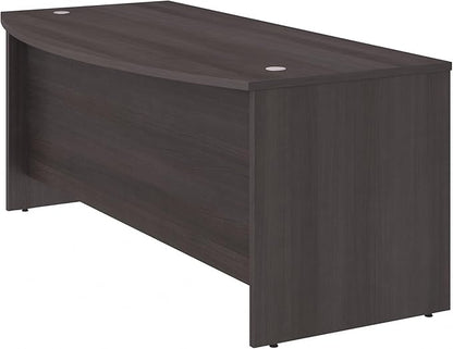 Bush Business Furniture Studio C 72W x 36D Bow Front Desk in Storm Gray, Computer Table for Home or Professional Office