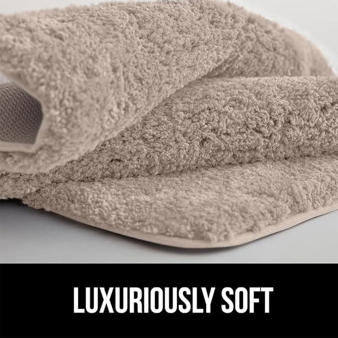 GORILLA GRIP Bathroom Rugs, Ultra Soft Absorbent Mat, Thick Plush Bath Rug, Machine Washable, Microfiber Quick Dry, Mats for Shower, Bathtub and Floor, Home Decor Accessories, 24x17, Beige
